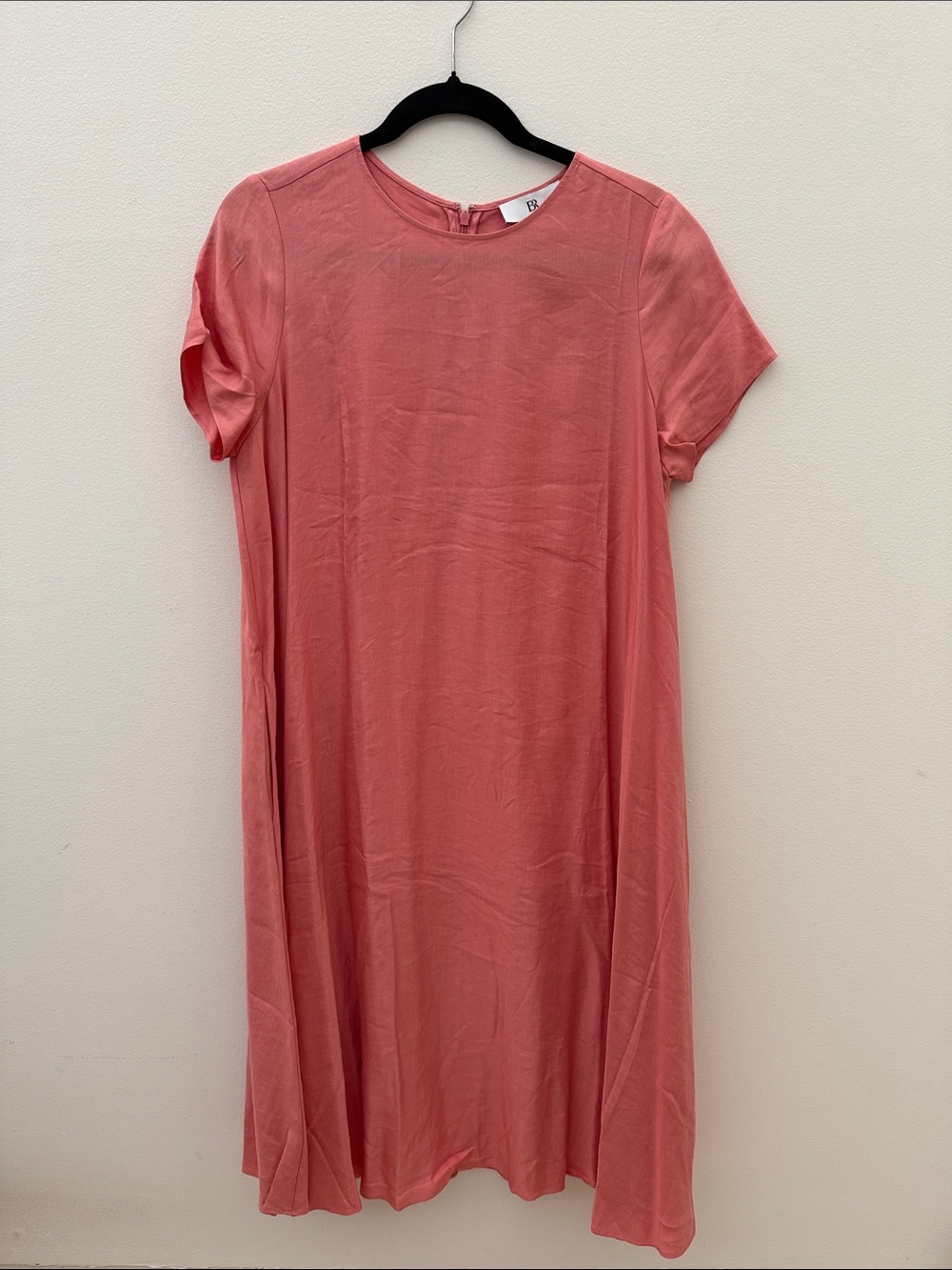 Banana Republic Coral Midi Short-Sleeve Dress